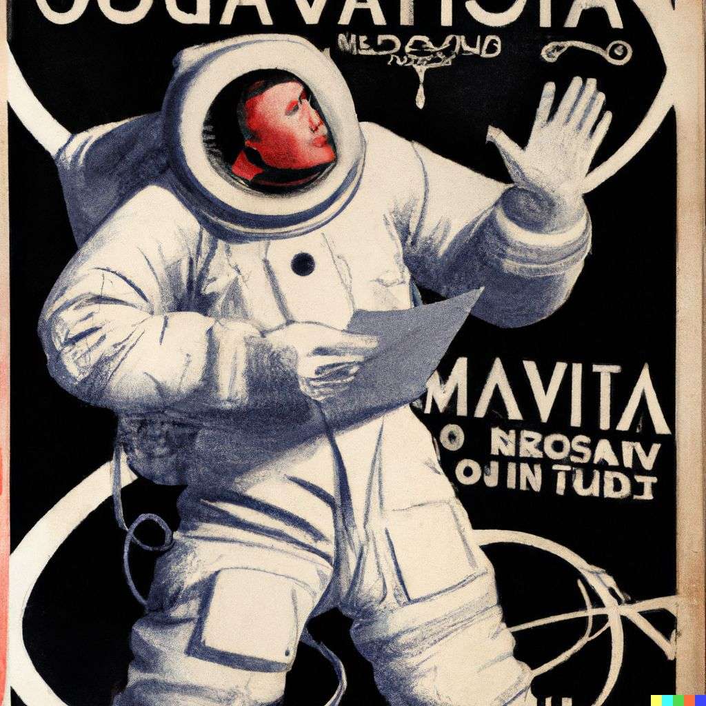 an astronaut, government information poster from World War 2